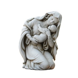 Joseph's Studio by Roman - Kneeling Madonna and Child Statue, 13.5" H, Garden Collection, Resin and Stone, Decorative, Religious Gift, Home Indoor and Outdoor Decor, Durable, Long Lasting