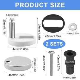 2 Pack Quick Release Toilet Seat Fixings, Toilet Seat Fittings Top Universal Toilet Seat Hinge Toilet Seat Hinges Fittings for WC Toilet Blind Holes Toilet Top Fix Brackets