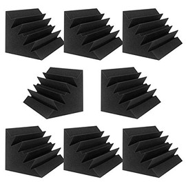 JBER 8 Pack Acoustic Foam Bass Trap Studio Foam 12" X 7" X 7" Soundproof Padding Wall Panels Corner Block Finish for Studios Home and Theater,KTV…