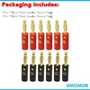 WWZMDiB 4mm Banana Plugs Stackable Connectors for Speaker Wire (12Pcs/6pair