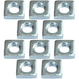 AERZETIX - C49557 - Set of 10 Square Nuts M4 Flat Low Profile 7.0 x 2.0 mm Thread Metric Female Internal Thread - Made of Carbon Steel - DIN 562