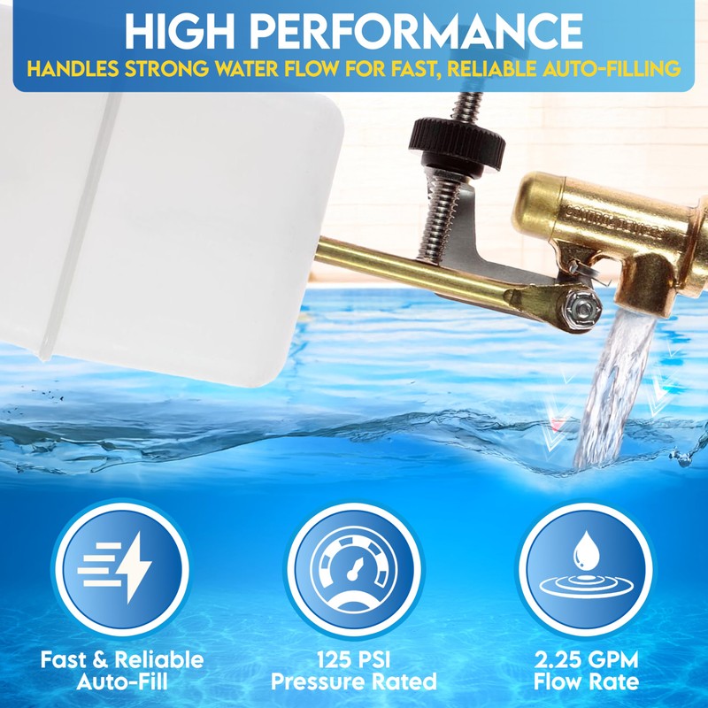 Float Tec EZ Adjust Brass Replacement Float Valve 3/8" NPT