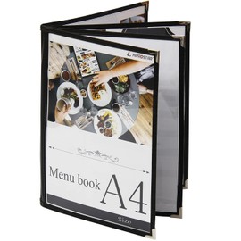 Menu Book 8 Pages (4 Sheets 8 Sides) A4 Size PRO-MA4-8 (Black)