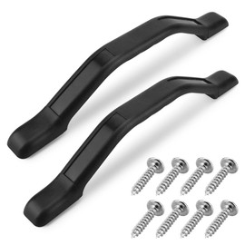 SAQXK 2Pcs RV Camper Trailer Grab Handle Black Plastic 11 inch RV Entry Door Handle Grab Bar for Trailer, Boat, Motorhome, Trucks Door Assist Bar Replacement All Weather Use