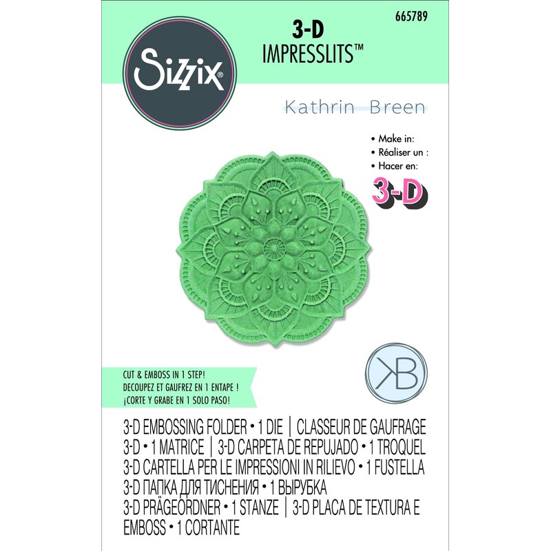 Sizzix 3-D Impresslits Embossing Folder Adornment by Kath Breen, One