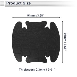 RATCHROLL 4 Pcs Universal Car Door Handle Cup Cover Adhesion Door Protection Door Bowl Sticker Scratch Protector 93x91mm Black PVC