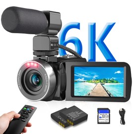 VETEK Video Camera Camcorder, 6K 64MP IR Night Vision Vlogging Camera 18X Zoom WiFi Digital Camera for YouTube 3.0'' Touch Screen Recorder with 32GB SD Card, Microphone & 2.4G Remote Control