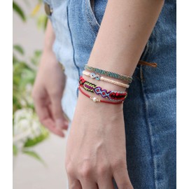 KELITCH 3 Stücke Perlenarmbänder Farbe Miyuki Perlen Charm Freundschaftsarmbänder Handgefertigte verstellbare Armbänder für Frauen Mädchen (02K)