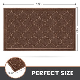 LuxStep Large Indoor Outdoor Doormat, Non-Slip Low-Profile Design, Coffee, 17"x30"