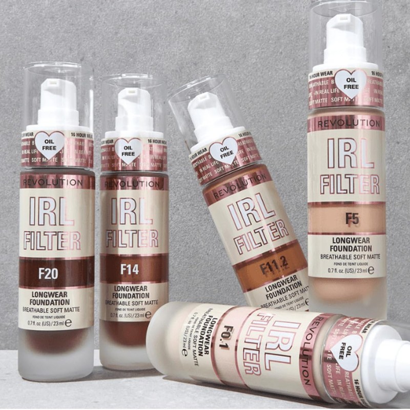 Makeup Revolution, IRL Filter Longwear Foundation, Medium to Full Coverage,