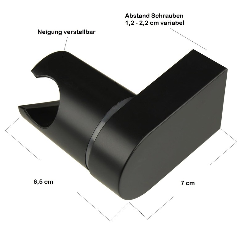 Shower Holder Black Matt Tilt Angle Adjustable ABS Chrome-Plated Wall