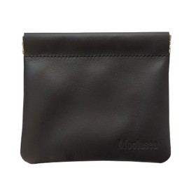 Moplusea Genuine Leather Small Coin Purse Wallet With Keychain, Mini Change Purse, Coin Pouch Holder For Men, Black Squeeze, Size 4.53*3.34 Inches, Genuine Leather