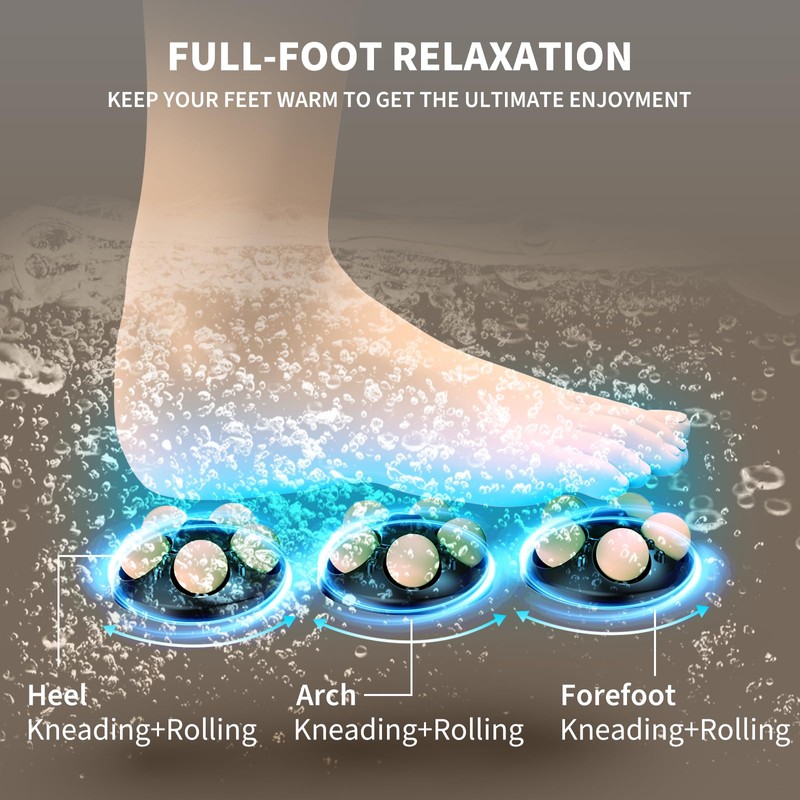 Collapsible Foot Spa Bath with Heat and Massage, Motorized Shiatsu