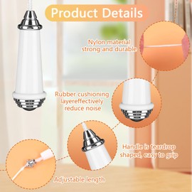 2 Pcs Ceramic Bathroom Light Pull Cord, Ceramic Light Pull Cord with 100cm Light Pull Cord Extension and 2 pcs Cord Connector, Pull Cord Light Witch Bathroom for Toilet Light Ceiling Light Fan