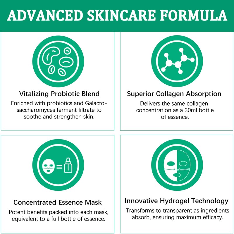 Collagen Face Mask,Advanced Hydrogel Sheet Masks Skincare, Pack of 6
