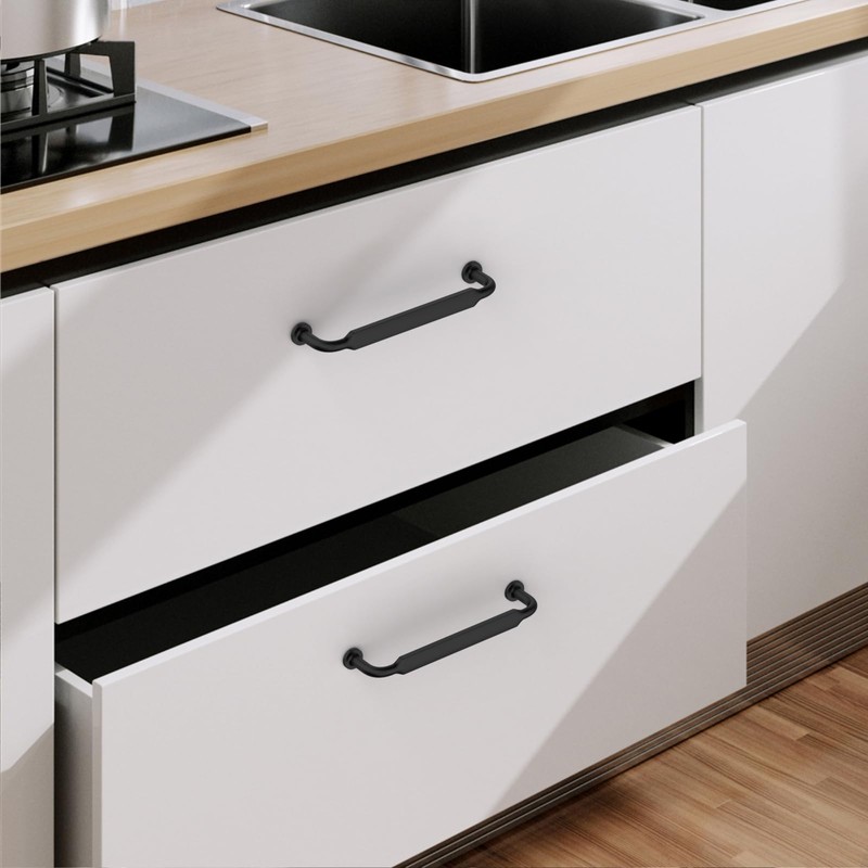 KNOKLOCK 10 Pack Matte Black Cabinet Pulls 5 Inch(128mm) Hole