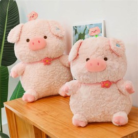 AQCQDQ Cuddly Toy Pig, Pink Pig Cuddly Toy Figures Plush, Cute Pig Plush Toy, Plush Toy Throw Pillow Gifts for Children (35 cm)