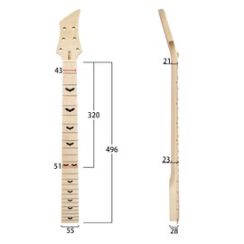 Electric Guitar Neck For ST Guitars Replacement Bolt-on C Shape Canada Maplewood (24 Fret Bat Maple)