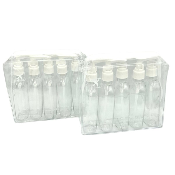 2 x Holiday Travel Clear Plastic Bottles Packs - 10