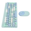 Wireless Keyboard and Mouse Retro Colorful Round Keycap 86 Keys