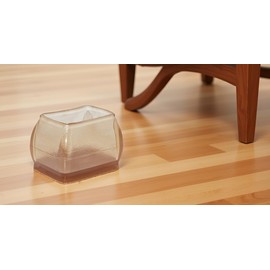 Flyshop Rectangle Furniture Chair Leg Caps 16PCS Anti-Scratch Brown TPR Hardwood Floor Protectors with Felt Pads, Reduce Noise, Fit 1-1/2" to 2" x 1" to 1-1/2"