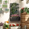 Outsunny Metal Raised Garden Bed with Trellis for Climbing Plants,