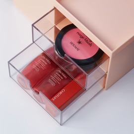 LETURE Office Desk Organizer with drawer, Office Supplies and Desk Accessories, Business Card/Pen/Pencil/Mobile Phone/Stationery Holder Storage Box (White)