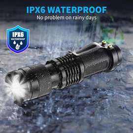 MVIOCS 10 x High Lumen LED Flashlights - Mini Flashlights for Camping Hiking Walking - Handheld Flashlight with 3 Modes for Outdoor and Home - Bright Flashlight with Zoomable