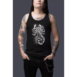 Ews Sting White Scorpion Black Tank Top Shirt - M