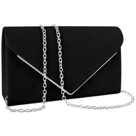 TINDTOP Evening Clutch Purses for Women Handbags for Formal Wedding Party Cocktail Prom Crossbody Shoulder Envelope Bag (Black)