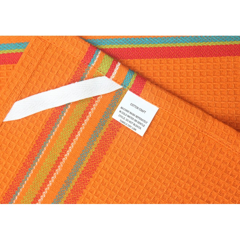 COTTON CRAFT Salsa Stripe Kitchen Towel - Set of 8