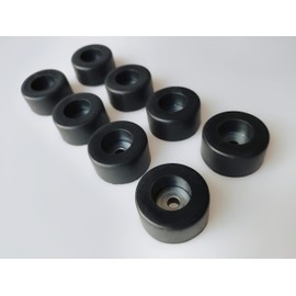 Masmoc Air Compressor Soft Rubber Feet Foot Mount Anti Vibration Isolator Pads for Pressure Washer, Generators Bumper OD:1-1/2" H:3/4" Hole:1/4" Set of 8