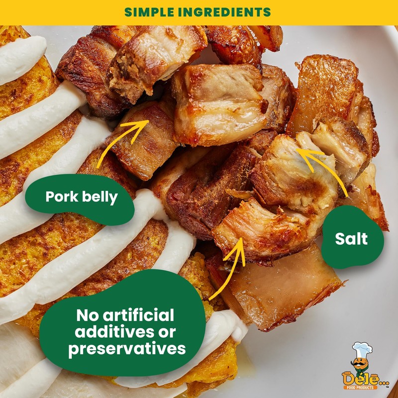 DELE FOOD Diced Pork Belly Chicharron, 1.2 lbs – Pre-Cooked