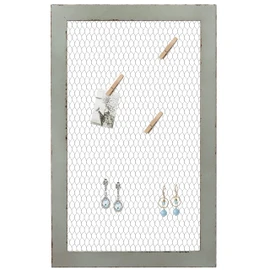 SOFE Chicken Wire Frame Bulletin Boards, Rustic Grid Wall Panels for Jewelry Earring Organizer, Decorative Notice Memo Board or Vision Board, Hanging Photo Display Board for Home Office Classroom