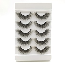 Cattitude EyeLashes 15mm Wispy Volume Lashes Faux Mink Strip 3D Natural Look Eyelash Soft Five Pairs (15mm LS09)