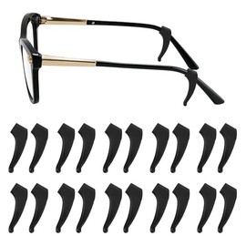 [2025]Eyeglass Ear Grips -10 Pairs eye glasses ear grippers Anti-slip Holder, Silicone Ear Hook, glasses ear grip Sleeve Retainer for Sports Glasses, Sunglasses Reading Glasses - Color: Black