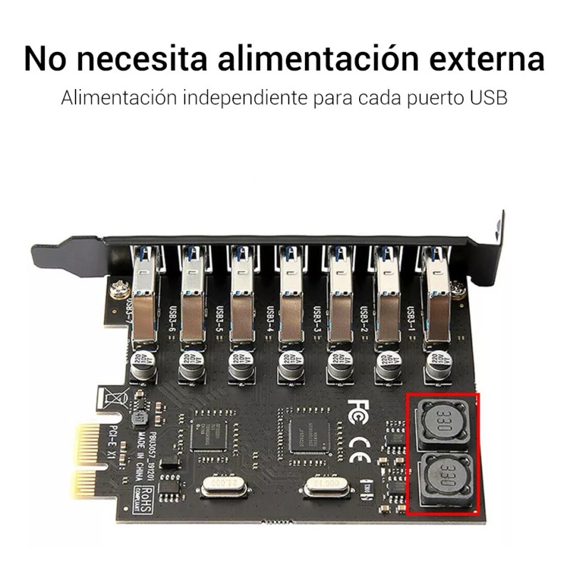 Jeswo Adaptador Tarjeta De Expansión Pci-e A Usb 3.0 De