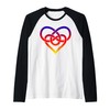 Colorful Heart Raglan Baseball Tee