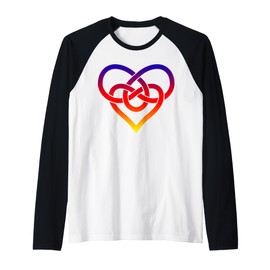 Colorful Heart Raglan Baseball Tee