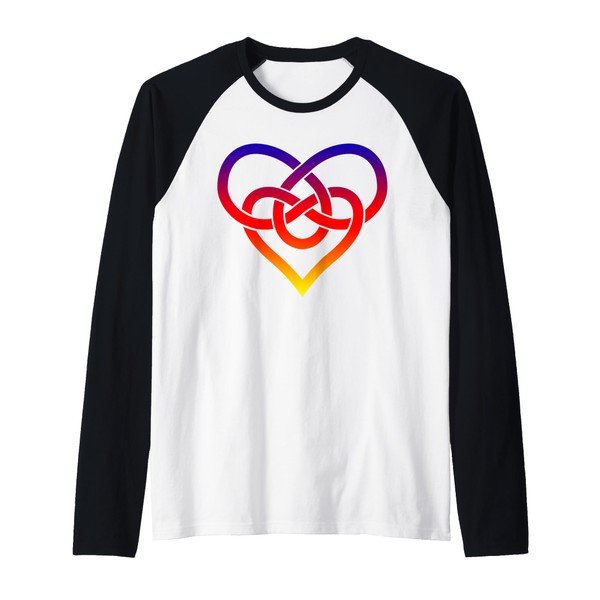 Colorful Heart Raglan Baseball Tee