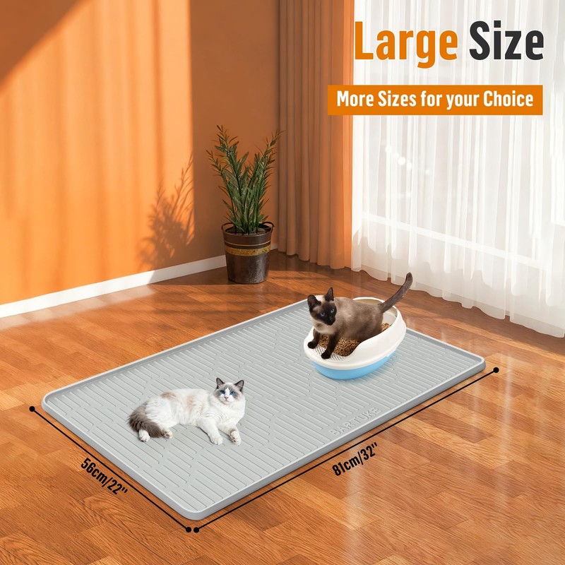 Silicone Cat Litter Box Mat 32"x 22" Extra Large Cat