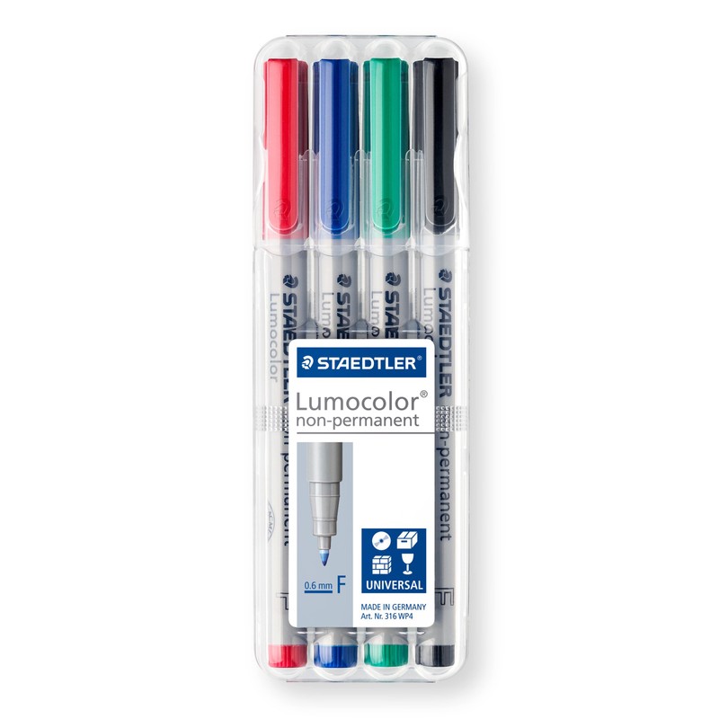 Staedtler Lumocolor 316 WP4 Foil Pen Non-Permanent Water Soluble F-Tip