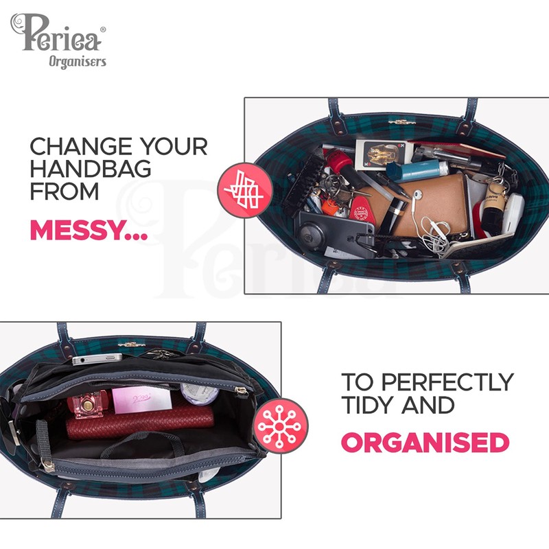 Periea 'Signature' Luxury Purse/Handbag Organizer Insert with Zip - 3