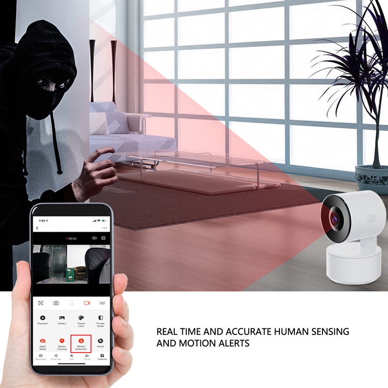 Smart Security Camera WiFi 1080P Night Vision Function Wireless Rotating