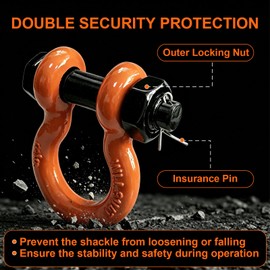 3/8 inch Tractor Bucket Hooks with 5/8 inch D-Ring Shackles