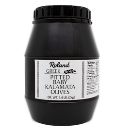 Roland Foods Pitted Kalamon Olives, Specialty Imported Food, 4 Lb 6 Oz Tub