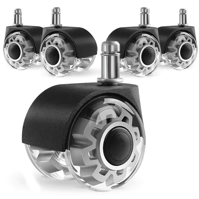 5-Pack 2-Inch Office Chair Caster Wheels, M10/M11 x 22 mm