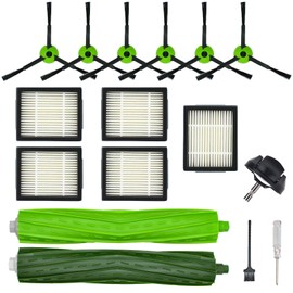 Replacement Parts Accessories Kit for iRobot Roomba J5 J5+ J6 J6+ J7 J7+ J8 J8+ J9 J9+ J J Plus Series Robotic Vacuum Attachment, 1 Front Caster Wheel, 1 Rubber Brush, 5 HEPA Filter, 6 Side Brush