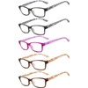 Readers 5 Pack Reading Glasses Ladies Spring Hinge +2.75