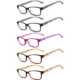 Readers 5 Pack Reading Glasses Ladies Spring Hinge +2.75